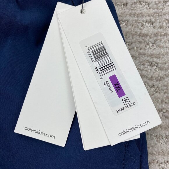 Calvin Klein Swimwear Swim Trunks Men XXL Navy Blue Lined New With Tags Designer - Picture 3 of 13